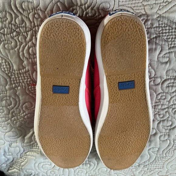 Bright Pink Keds tennis shoes w/plaid laces, size 7 - Picture 4 of 5